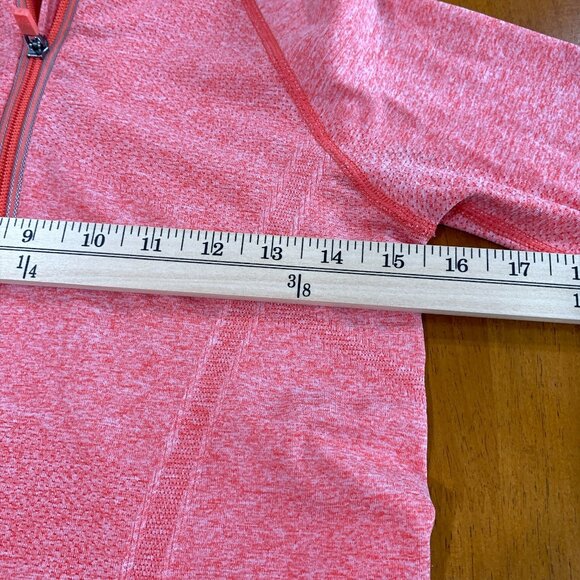 Athleta Fastest Track Half Zip Pullover Heathered Orange Athletic Top Sz Small - Picture 10 of 10